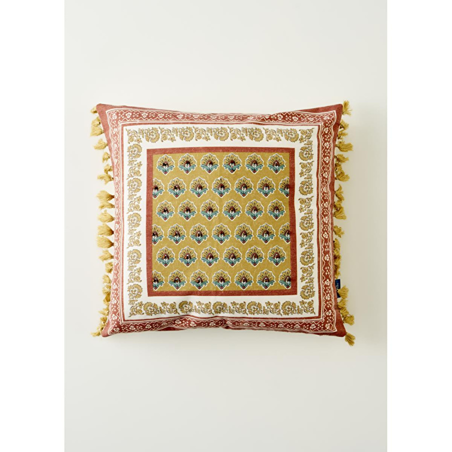 Bella Maison Indian Beauty Boncuklu Kırlent Kılıfı (43x43 Cm) Çok Renkli