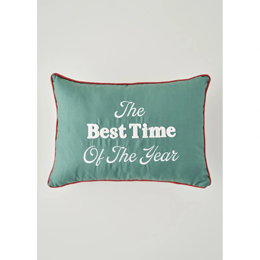 Bella Maison New Year Yılbaşı Kırlent Kılıfı Yeşil (35x50 Cm) Yeşil