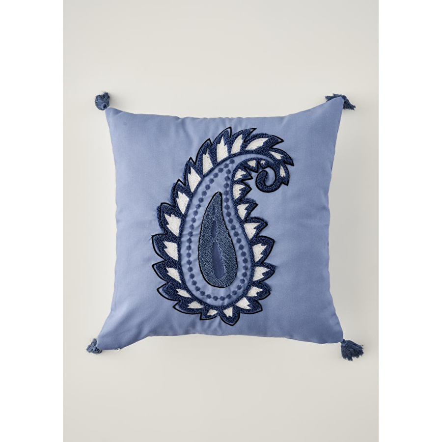 Bella Maison Paisley Punchlı Kırlent Kılıfı Mavi (43x43 Cm) Mavi