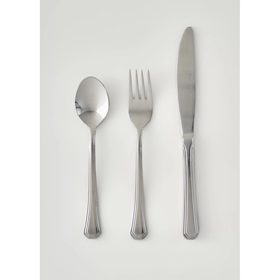 Bella Maison Venedik 18 Parça Tatlı Çatal Kaşık Bıçak Seti Silver Silver