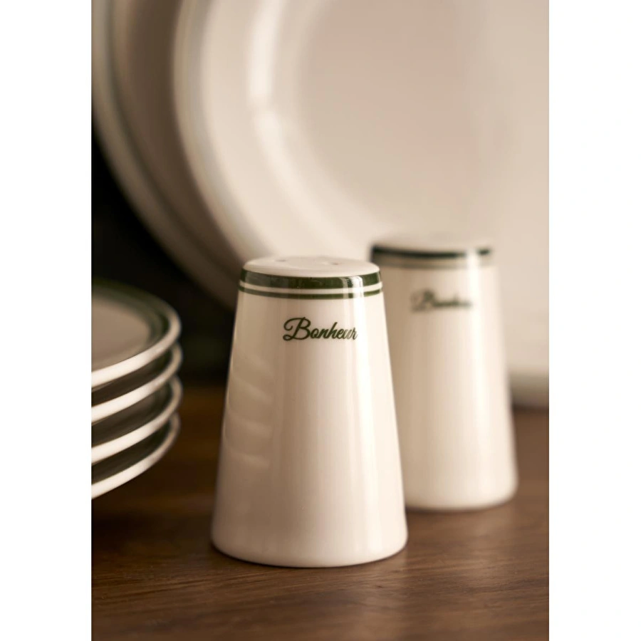 Bella Maison Bonheur Porselen Tuzluk-biberlik Seti Yeşil (8 Cm) Yeşil