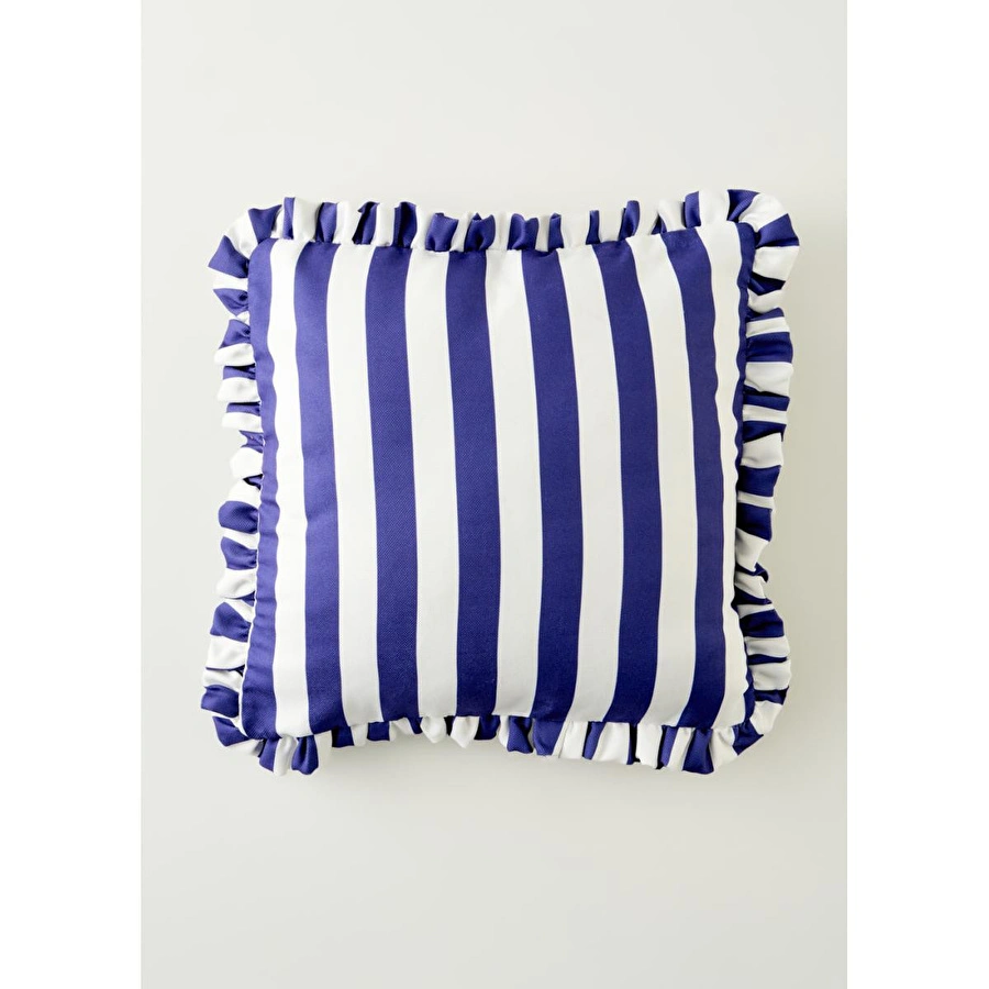 Bella Maison Line Fırfırlı Kırlent Kılıfı Mavi (43x43 Cm) Mavi