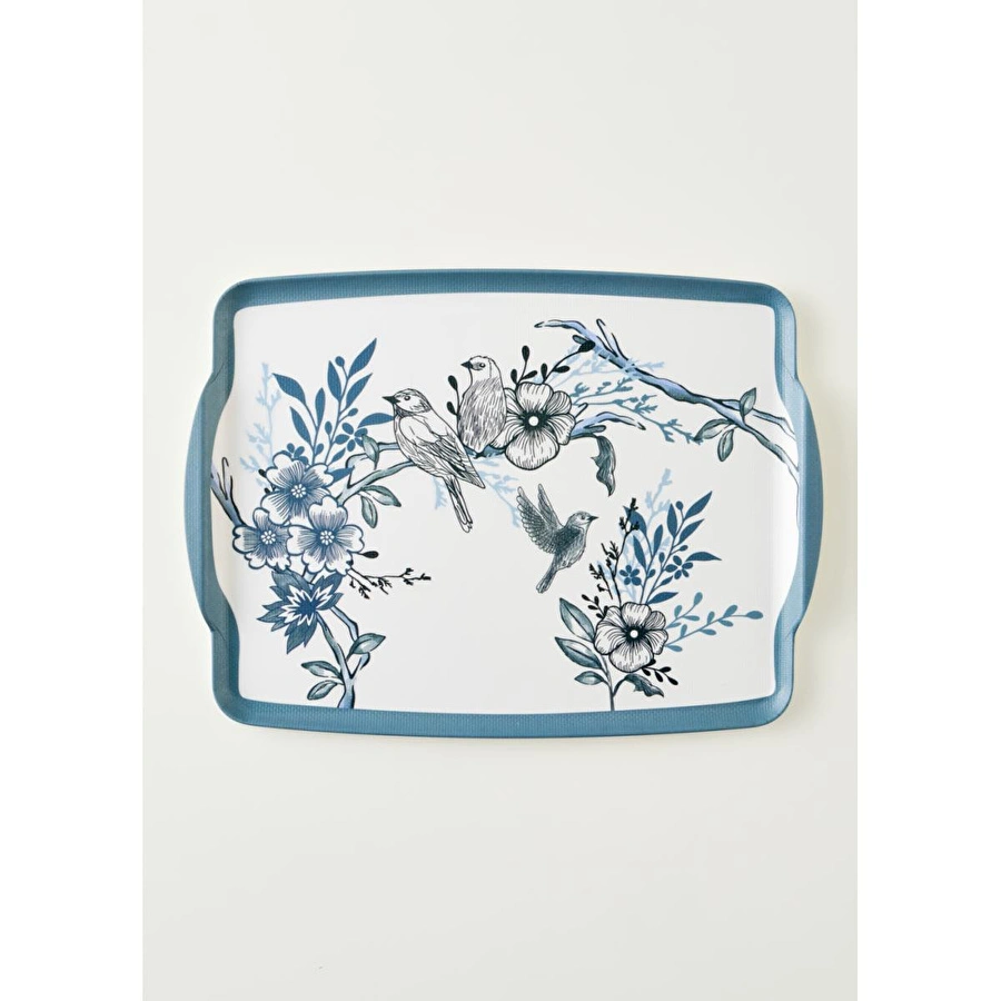 Bella Maison Bleu Blanc Melamin Tepsi Mavi (42x31 Cm) Mavi