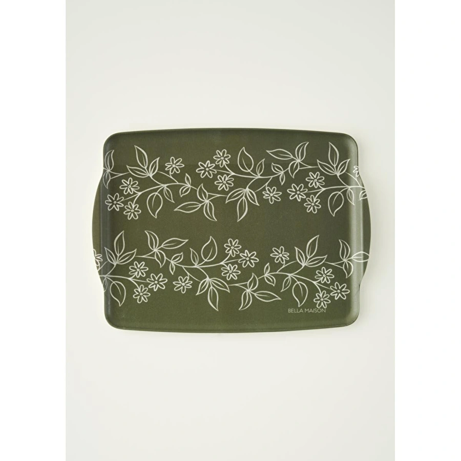 Bella Maison Leaf Melamin Tepsi Yeşil (42x31 Cm) Yeşil