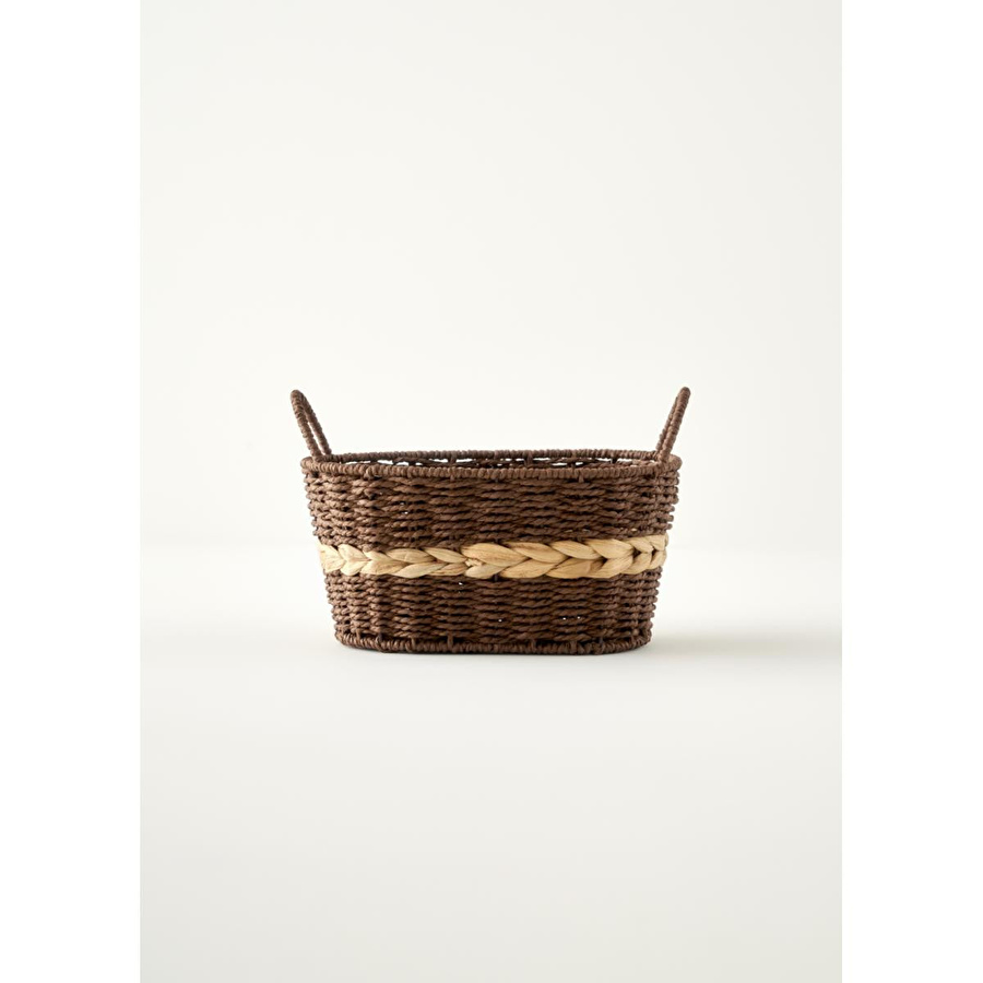 Bella Maison Neroa Kulplu Sepet Naturel (29x24x20 Cm) Naturel