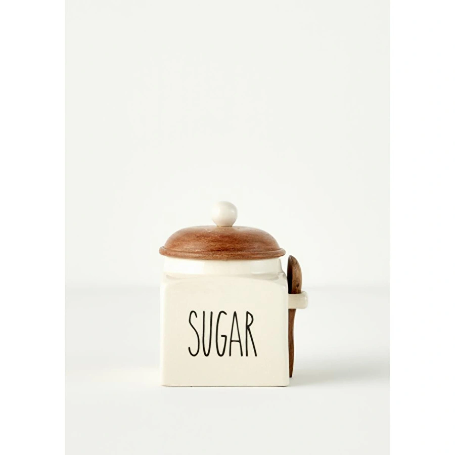 Bella Maison Sucre Seramik Kavanoz Krem (800 Ml) Krem