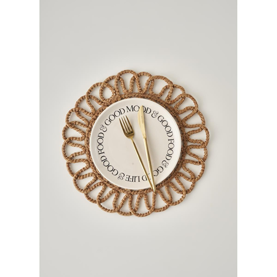 Bella Maison Rosy Örgü Amerikan Servis Kahverengi (35 Cm) Kahverengi