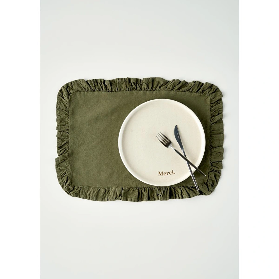 Bella Maison %100 Pamuk Elegance Amerikan Servis Haki (35x45 Cm) Haki