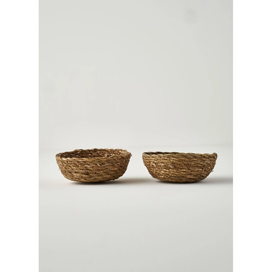 Bella Maison Carmen Hasır Sepet 2'li Naturel (15x4 Cm)