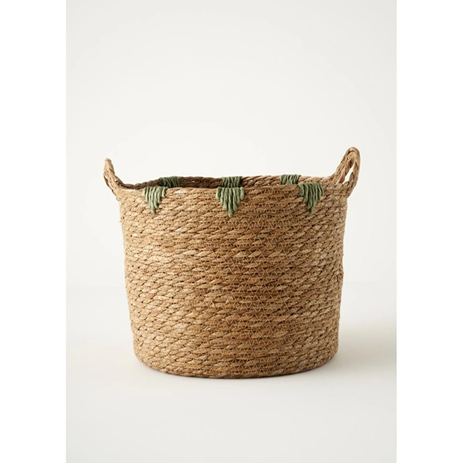 Bella Maison Auris Kulplu Sepet Naturel (30x28x24 Cm) Naturel