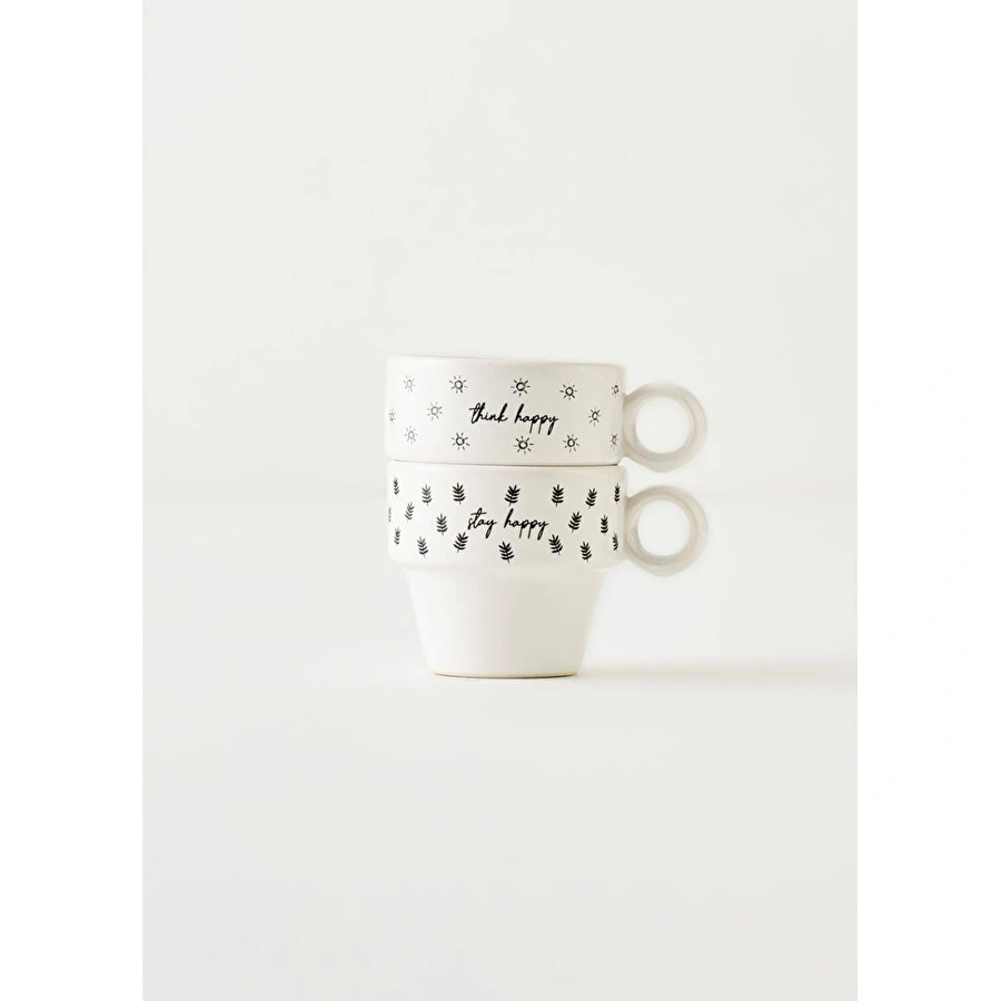 Bella Maison Simple Seramik Espresso 2'li Kahve Fincanı Seti (105 Cc) Çok Renkli