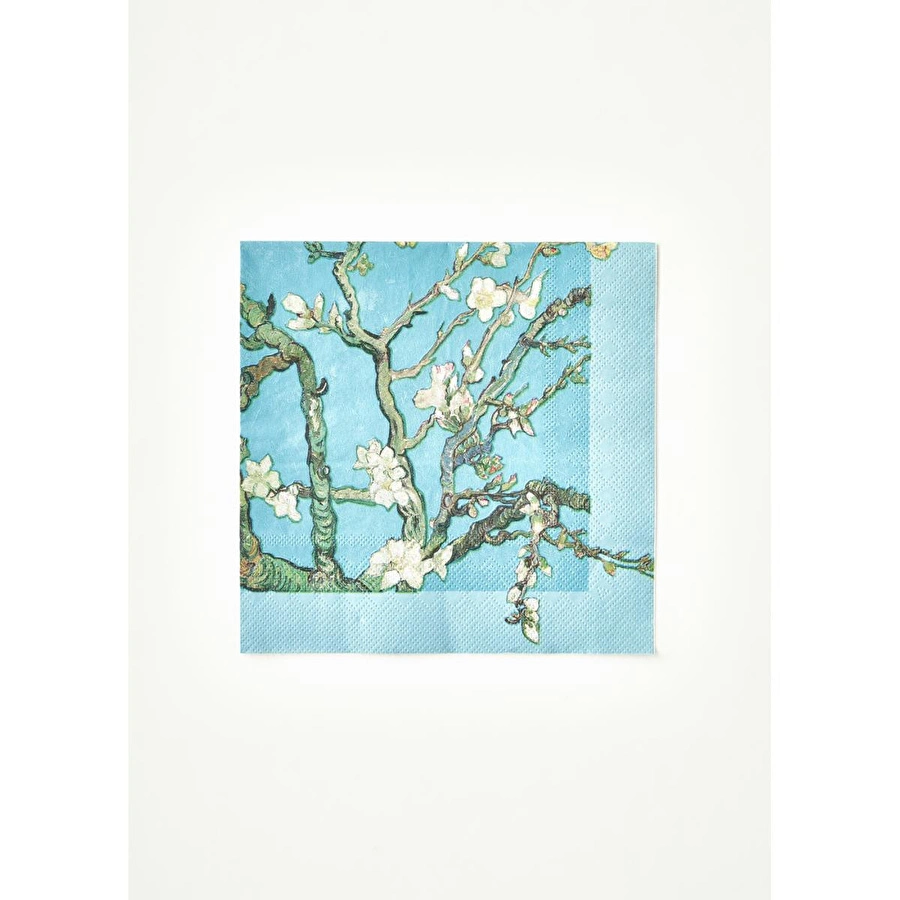 Bella Maison Van Gogh Almond Blossom 20'li Kağıt Peçete Turkuaz (33x33 Cm) Çok Renkli