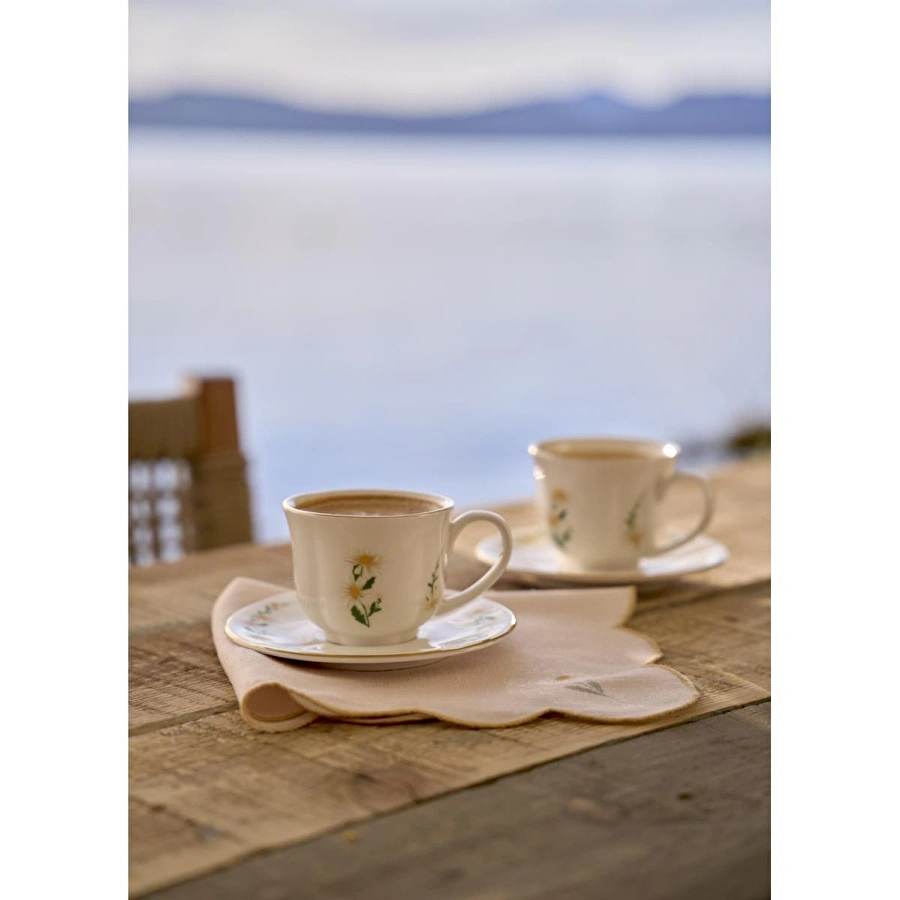 Bella Maison Daisy 2'li Çay Fincanı Seti Krem (200 Cc) Krem