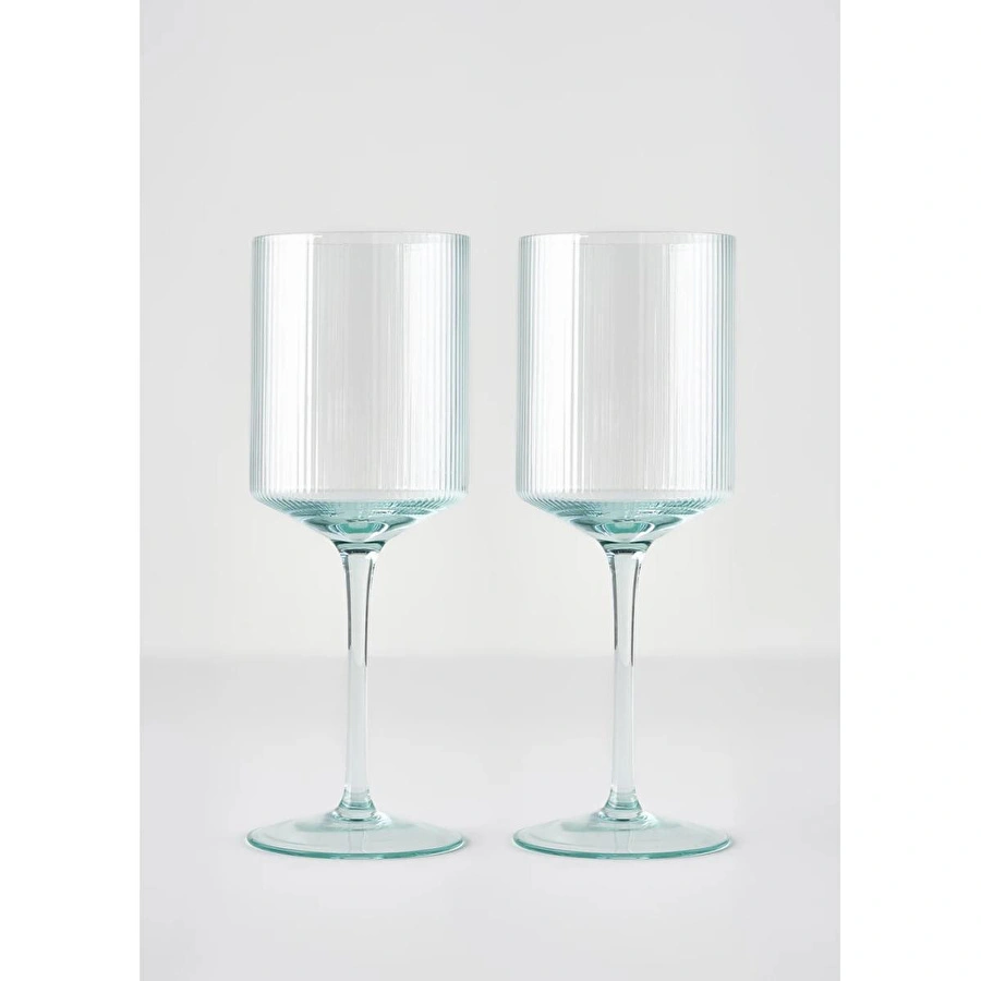 Bella Maison Stripe Kadeh 2'li Yeşil (440 Cc)