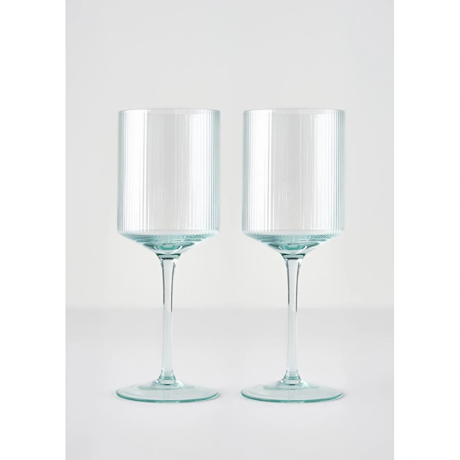 Bella Maison Stripe Kadeh 2'li Yeşil (440 Cc)