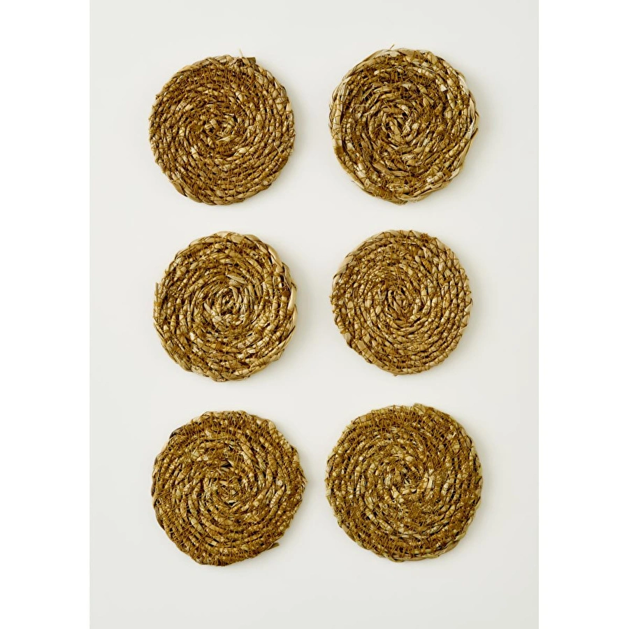 Bella Maison Rafe 6'lı Bardak Altlığı Naturel (10 Cm) Naturel