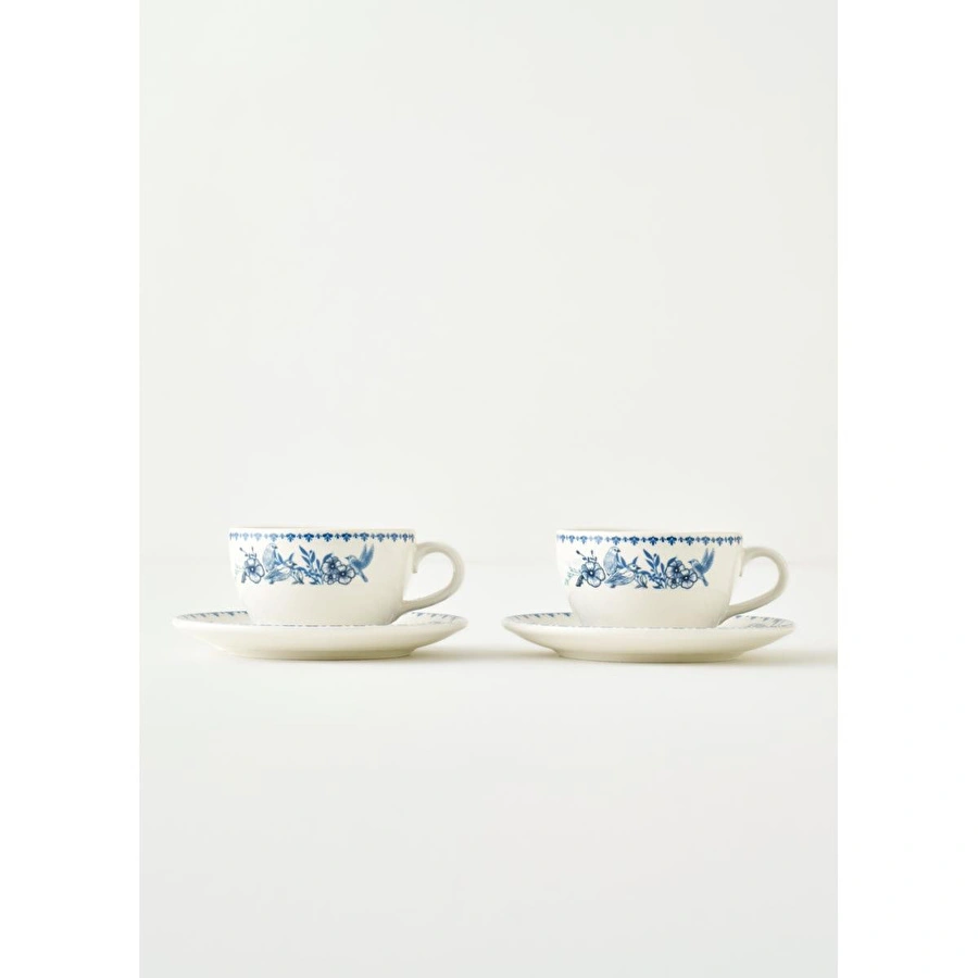 Bella Maison Bleu Blanc 2'li Çay Fincan Seti Mavi (270 Cc) Mavi