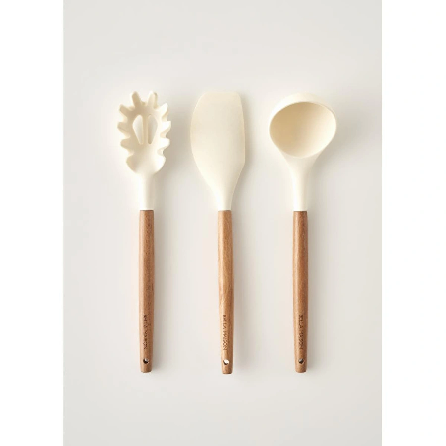 Bella Maison Olivia 3'lü Silikon Servis Seti Krem