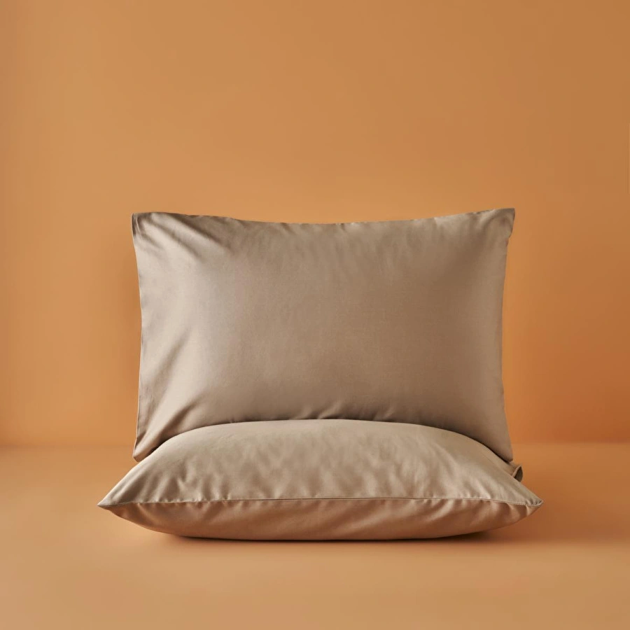 Bella Maison %100 Pamuk Saten Supreme 2'li Yastık Kılıfı Vizon (50x70 Cm) Vizon