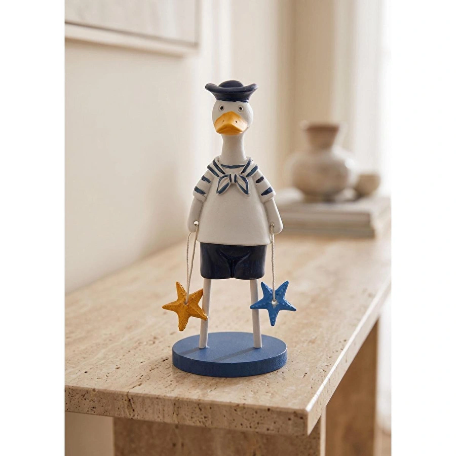 The Mia Retro Marin Denizci Ördek Deniz Yıldızı Obje 17 Cm
