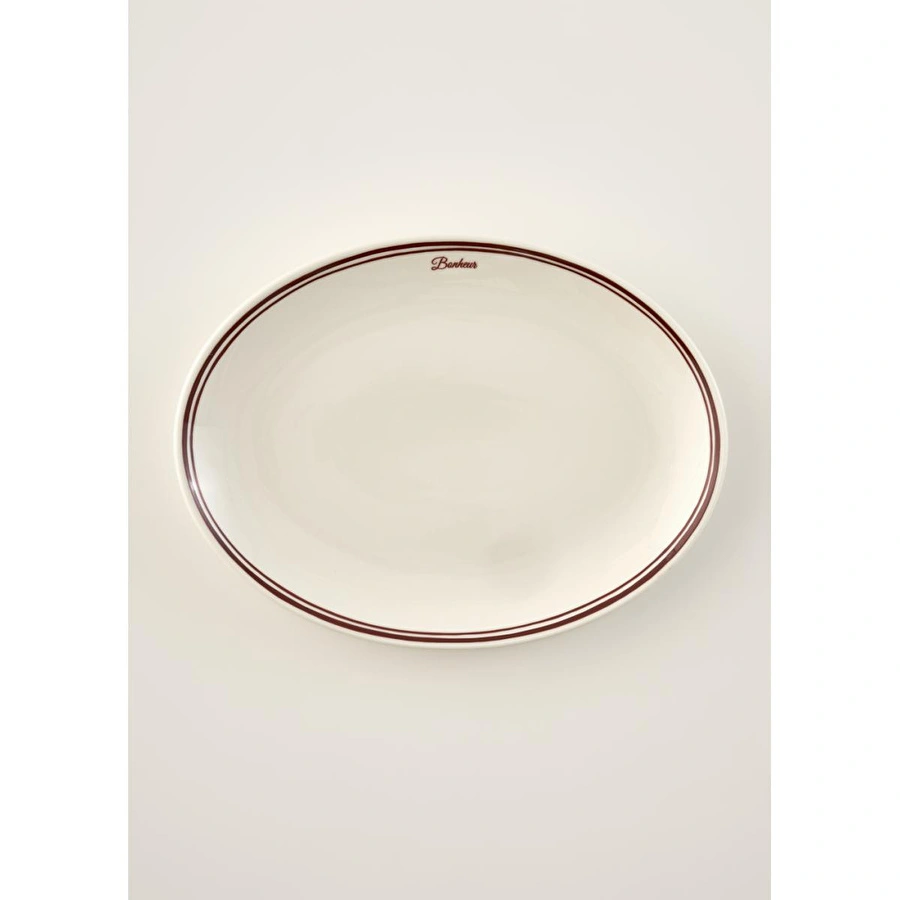 Bella Maison Bonheur Porselen Sunum Tabağı Bordo (36 Cm) Bordo