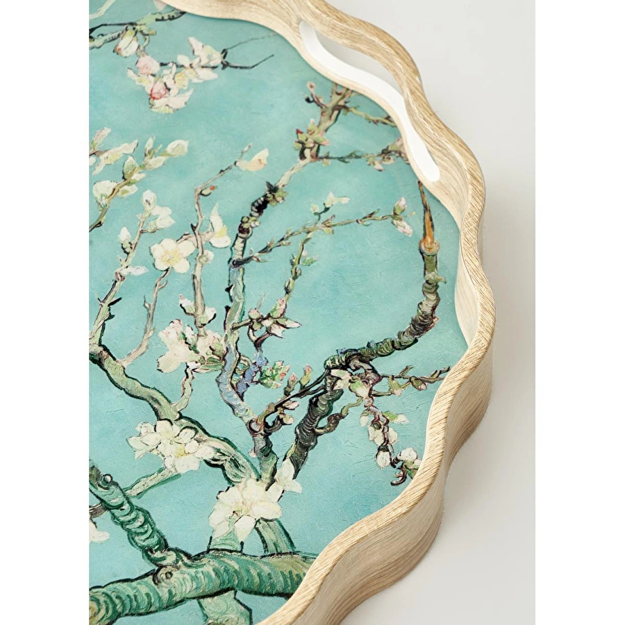 Bella Maison Van Gogh Almond Blossom Dekoratif Tepsi Turkuaz (34x4 Cm) Turkuaz