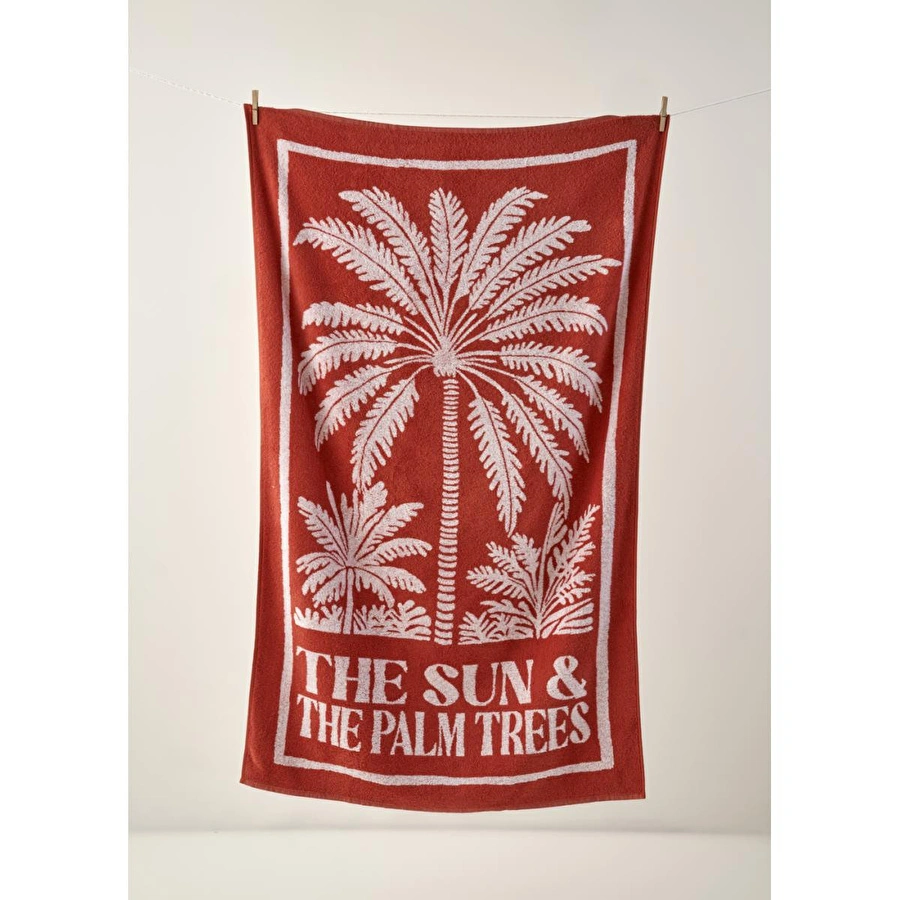 Bella Maison %100 Pamuk The Sun The Palm Plaj Havlusu Kiremit (90x150 Cm) Kiremit