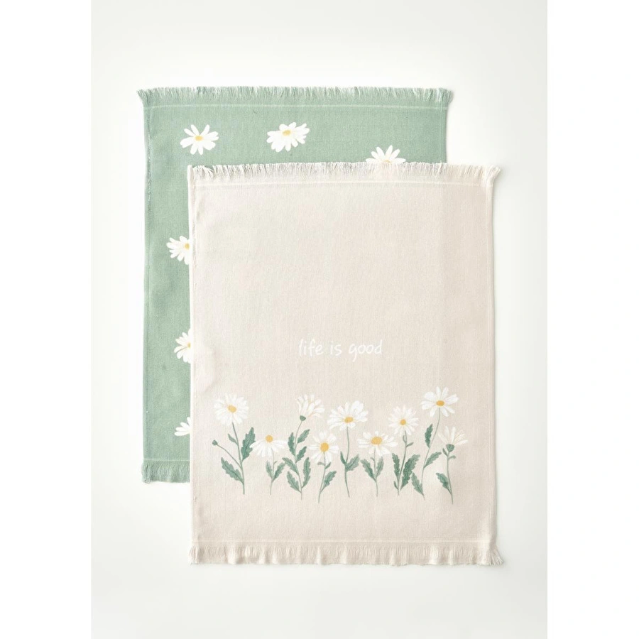 Bella Maison Daisy 2'li Kurulama Bezi Bej-yeşil (40x50 Cm) Bej-yeşil