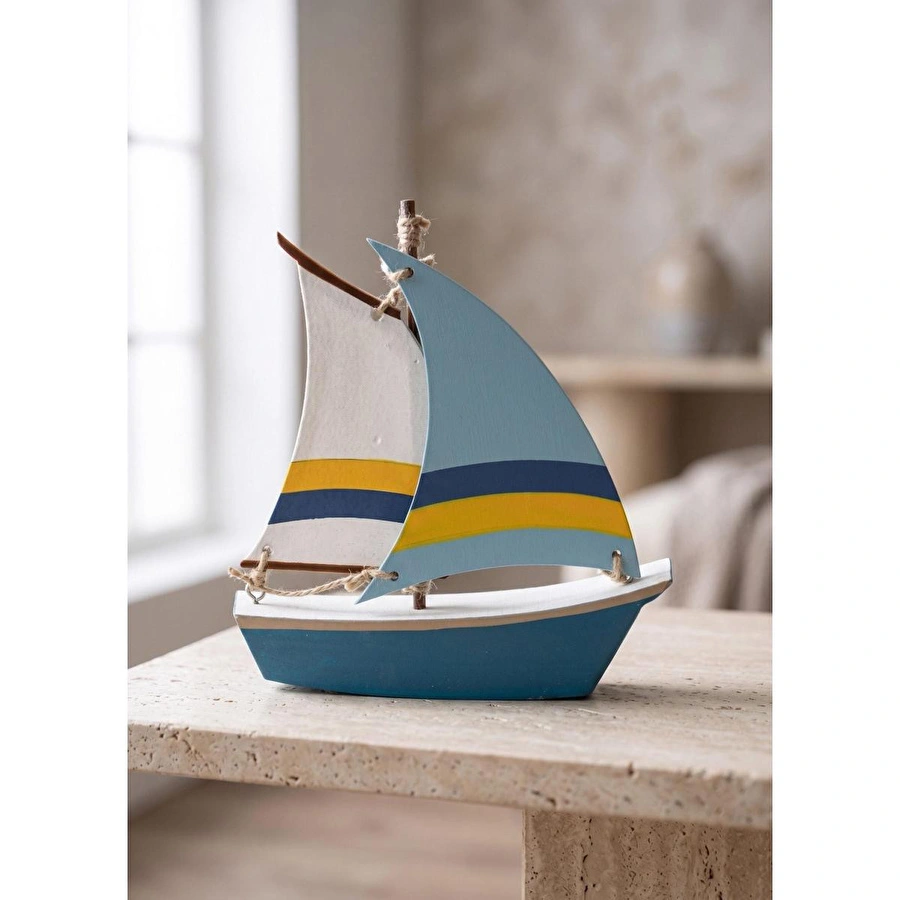 The Mia Retro Marin Çift Yelkenli Tekne Biblosu 17 Cm