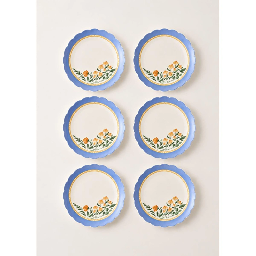 Bella Maison Bianca New Bone 6'lı Pasta Tabağı Seti (20 Cm)