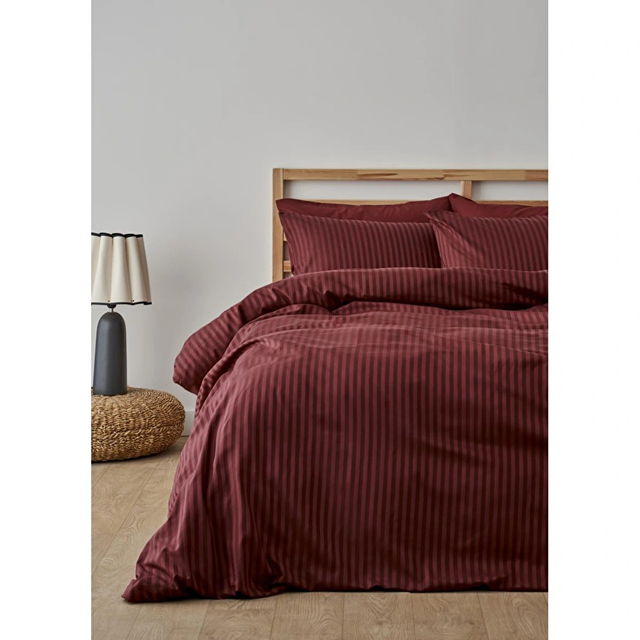 Bella Maison Premium Tencel Çift Kişilik Saten Nevresim Seti Bordo (200x220 Cm) Bordo