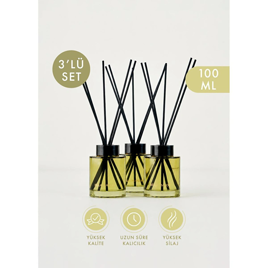 Bella Maison Golden Tropics Çubuklu Oda Kokusu 3'lü Yeşil (100 Ml)