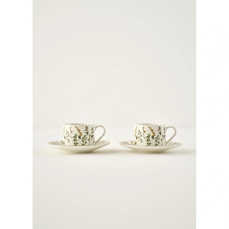 Bella Maison Gardenia Porselen 2'li Çay Fincanı Seti (180 Cc) Çok Renkli