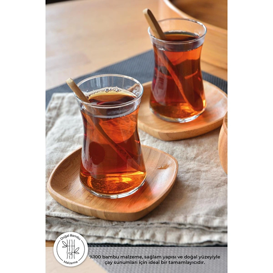 Bambum Silva - 6'lı Kare Çay Tabağı