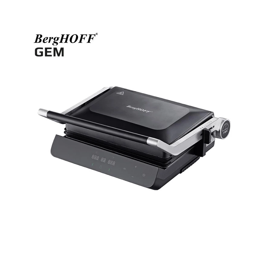 Berghoff Gem Titan Siyah Çelik Kapaklı Contact Izgara Ve Tost Makinesi