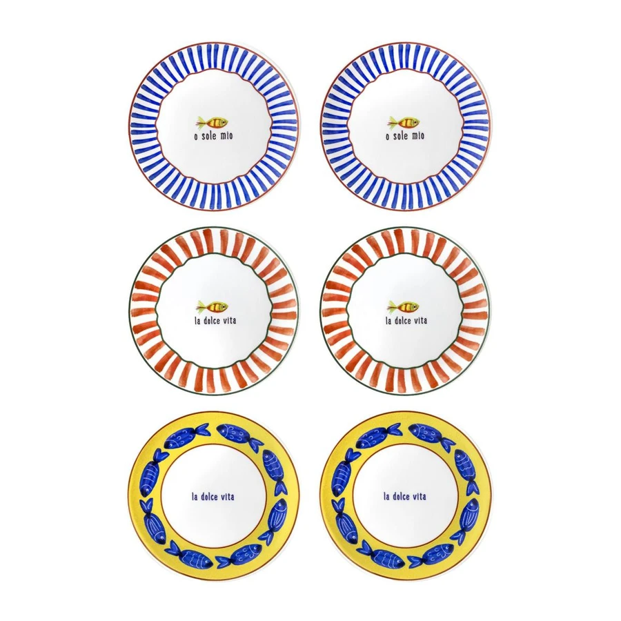 The Mia Fish Pasta Tabağı 6lı Set 19 Cm