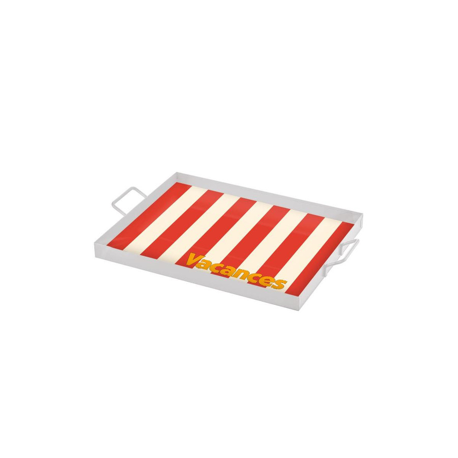 The Mia Vacanses Dekoratif Metal Tepsi 40x30 Cm