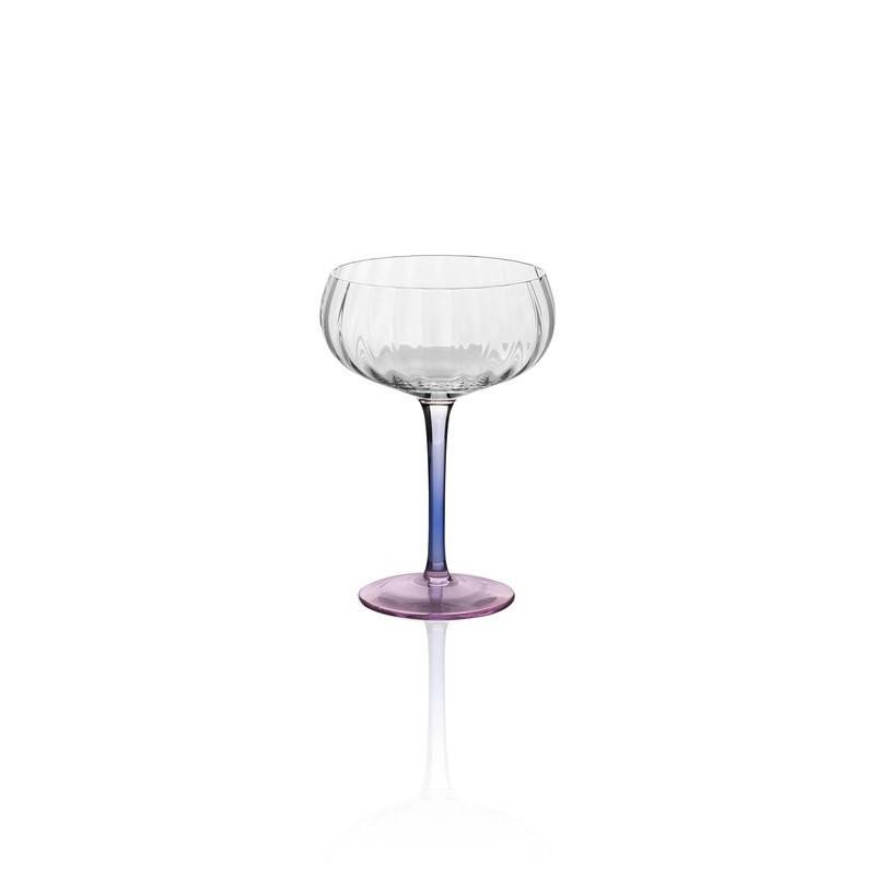 The Mia Ayaklı Cam Dondurma Kasesi Mavi Pembe 280 Ml