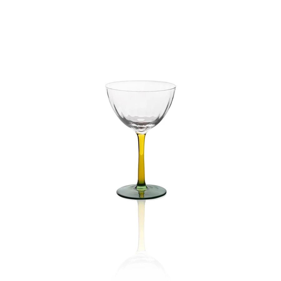The Mia Ayaklı Cam Dondurma Kasesi Sarı Yeşil 240 Ml