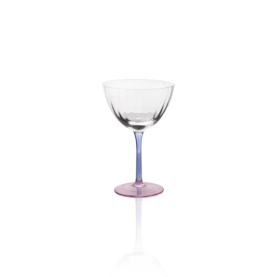 The Mia Ayaklı Cam Dondurma Kasesi Mavi Pembe 240 Ml