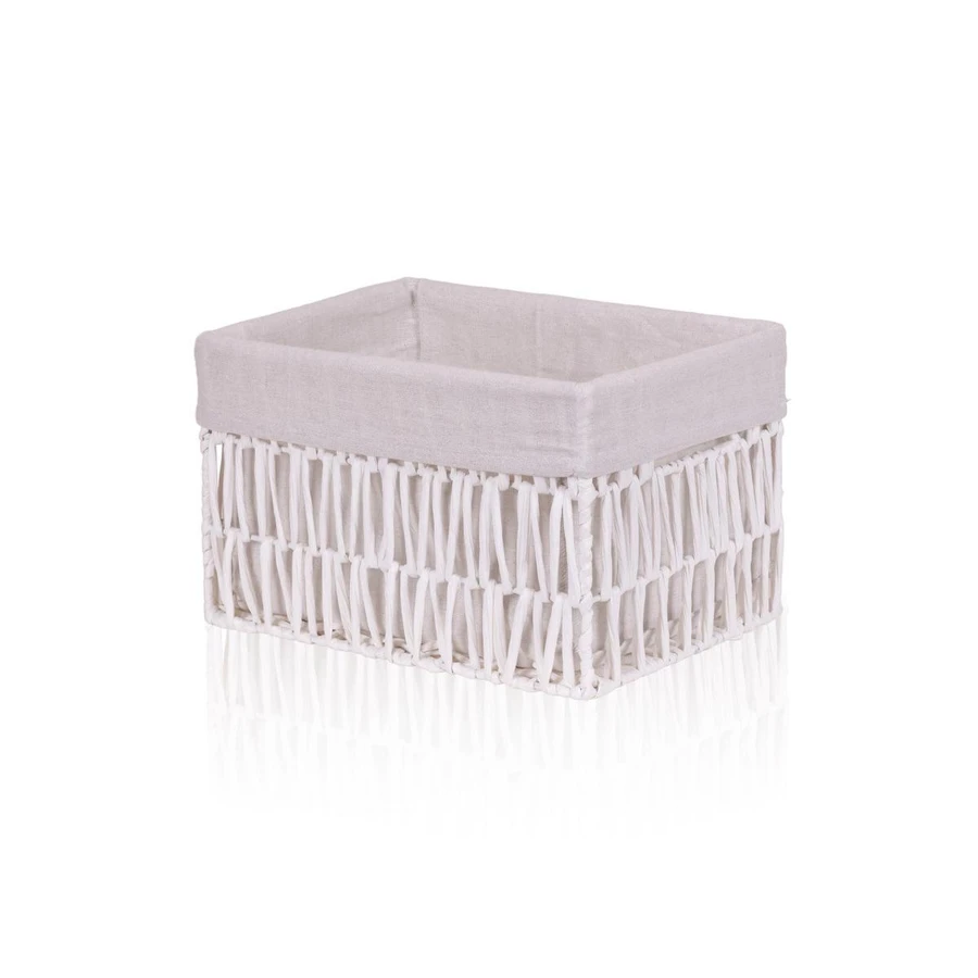 The Mia Cesta Hasır Organizer Sepet Beyaz 30x22x19 Cm