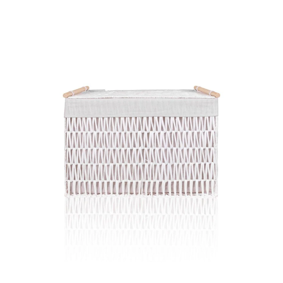The Mia Cesta Hasır Organizer Sepet Beyaz 62x42x42 Cm