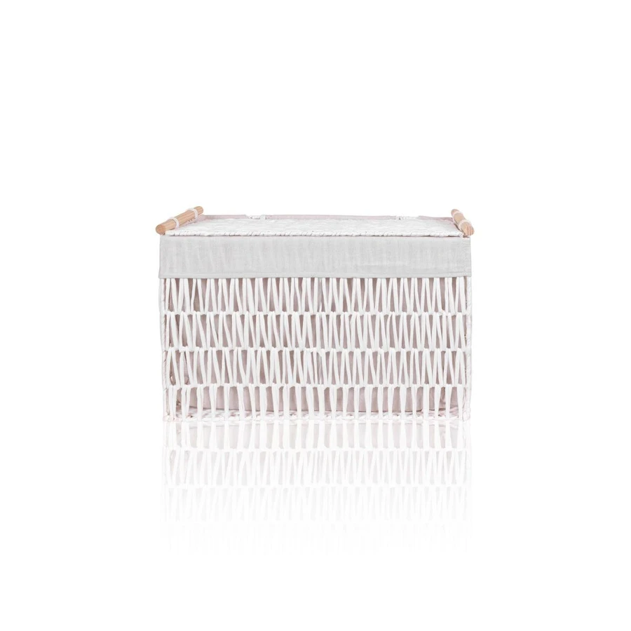 The Mia Cesta Hasır Organizer Sepet Beyaz 57x36x37 Cm