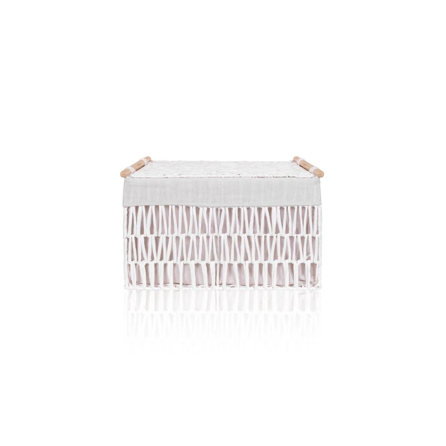 The Mia Cesta Hasır Organizer Sepet Beyaz 52x30x32 Cm