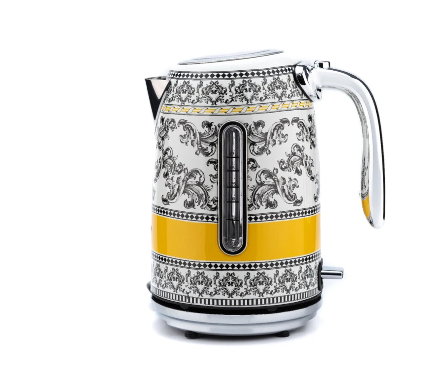 Berghoff Gem Royal Margery 1.7 Litre Sarı Siyah Desenli Su Isıtıcısı