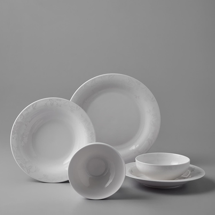 Jumbo Lily 24 Parça 6 Kişilik Bone Yemek Takımı