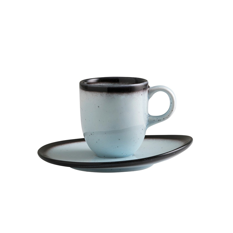 Jumbo Joy White Kahve Fincanı Tabağı Siyah Beyaz 13 cm