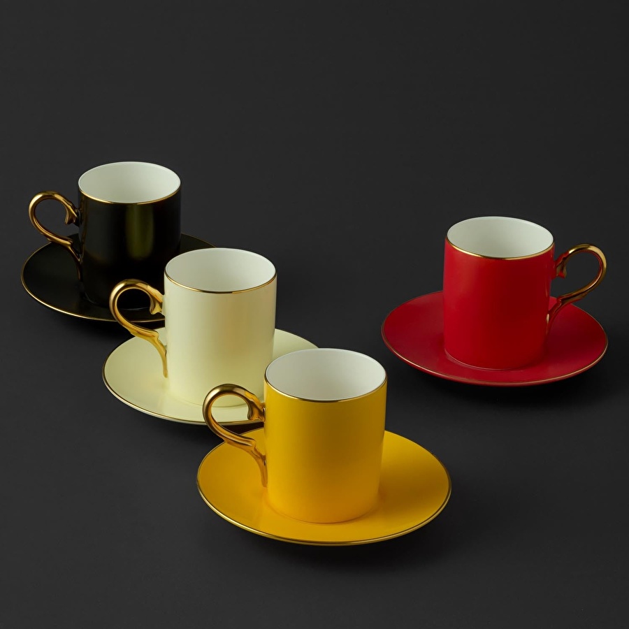 Jumbo Mix 4 Kişilik Kahve Fincan Takımı