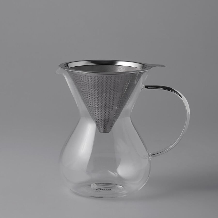 Jumbo Glory 850 Ml Çelik Süzgeçli Cam Kahve Demleme Ekipmanı