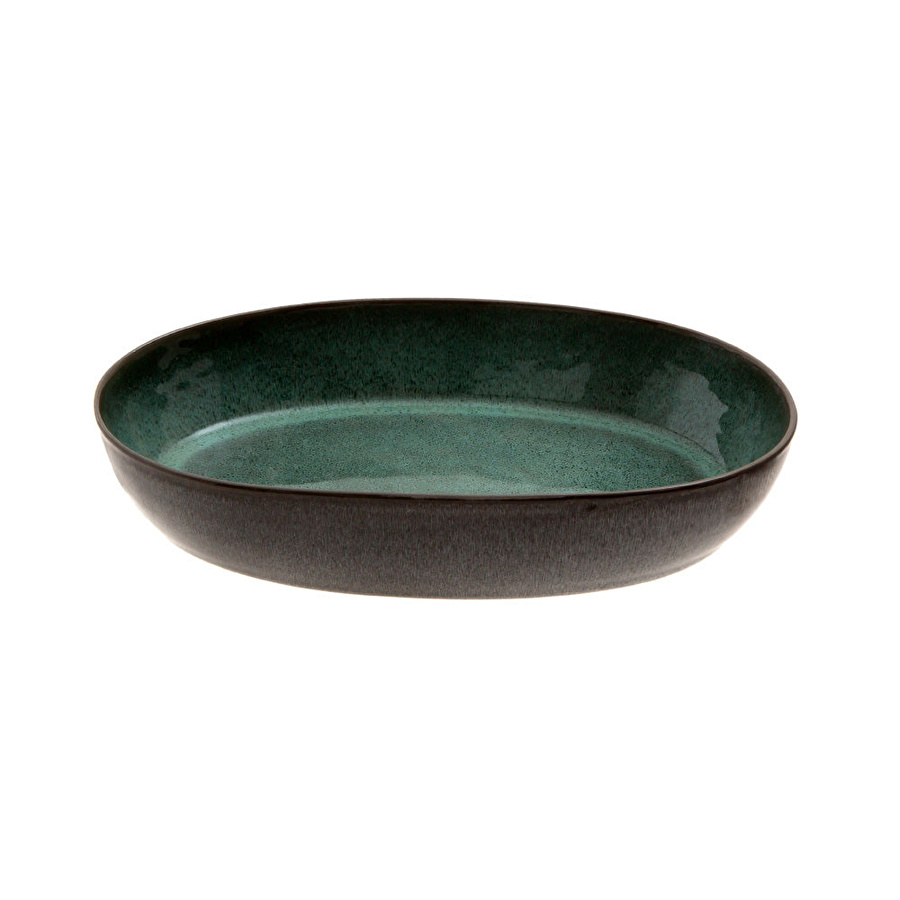 Jumbo Twin Green Kayık Tabak 29 cm